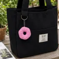 Handmade Crochet Donut Keychain | Cute Pink Bag Charm | 7 cm