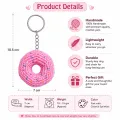 Handmade Crochet Donut Keychain | Cute Pink Bag Charm | 7 cm
