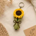 Handmade Crochet Sunflower Bouquet Keychain for Bags & Keys |10cm | PahadiKala