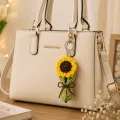 Handmade Crochet Sunflower Bouquet Keychain for Bags & Keys |10cm | PahadiKala