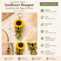 Handmade Crochet Sunflower Bouquet Keychain for Bags & Keys |10cm | PahadiKala