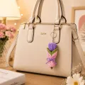 Handmade Crochet Tulip Bouquet Keychain for Bags & Keys | Cute Floral Charm | 10cm