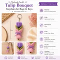 Handmade Crochet Tulip Bouquet Keychain for Bags & Keys | Cute Floral Charm | 10cm
