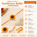 Handmade Crochet Sunflower Rakhi with Pearl Beads | Soft Woolen Rakhi | PahadiKala