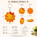 Handmade Crochet Smiley Sunflower Keychain | Cute Bag Charm
