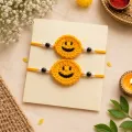 Handmade Crochet Smiley Face Rakhi with Pearl Beads | Soft Woolen Rakhi | PahadiKala