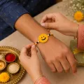 Handmade Crochet Smiley Face Rakhi with Pearl Beads | Soft Woolen Rakhi | PahadiKala