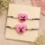 Handmade Crochet Pink Teddy Bear Rakhi with Pearl Beads | Soft Woolen Rakhi 30cm