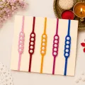 Handmade Crochet Pearl Rakhi with 5 Pearl Beads | Soft Woolen Rakhi 30cm