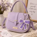 Handmade Crochet Lavender Bow Keychain for Bags & Keys | Cute Woolen Bag Charm