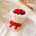 Handmade Crochet Rose Bouquet Ring Box | Proposal & Engagement Gift