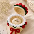 Handmade Crochet Rose Bouquet Ring Box | Proposal & Engagement Gift