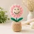 Handmade Crochet Smiley Flower Pot | Cute Handmade Desk Decor Gift | 16cm