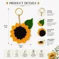 Handmade Crochet Sunflower Keychain – Floral Bag Charm & Key Ring | 10 cm