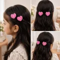 Handmade Crochet Heart Hair Clips Set of 2 | Girls Alligator Hair Clips 5 cm