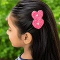 Handmade Crochet Heart Hair Clip for Girls | Cute Hair Clip