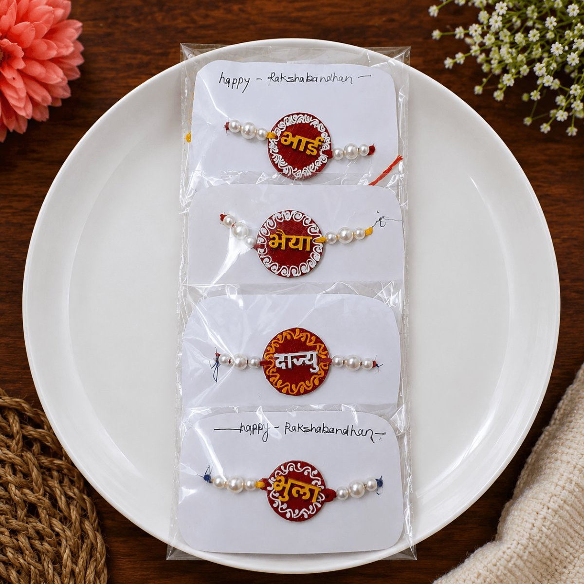 Handmade Aipan Uttarakhand Rakhi Set of 4 | Traditional Rakhi | PahadiKala