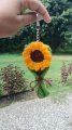 Handmade Crochet Sunflower Bouquet Keychain for Bags & Keys |10cm | PahadiKala