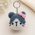 Handmade Crochet Cat Keychain | Cute Amigurumi Bag Charm for Girls