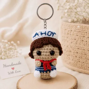 Handmade Crochet Sailor Doll Keychain | Cute Amigurumi Bag Charm | 8cm | PahadiKala