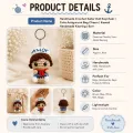 Handmade Crochet Sailor Doll Keychain | Cute Amigurumi Bag Charm | 8cm