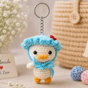 Handmade Crochet Cute Duck Keychain | Amigurumi Duck Bag Charm | 8cm | PahadiKala