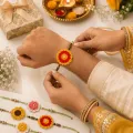Handmade Crochet Floral Rakhi Set of 2 | Sunflower & Mandala Rakhi for Raksha Bandhan
