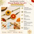 Handmade Crochet Floral Rakhi Set of 2 | Sunflower & Mandala Rakhi for Raksha Bandhan