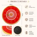 Handmade Aipan Wall Clock 36 cm | Traditional Kumaoni Wall Clock
