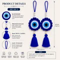 Handmade Crochet Evil Eye Hanging Set of 2 for Car & Home Decor