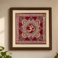 Handcrafted Aipan Art Om Wall Frame | Traditional Uttarakhand Art