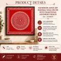 Handmade Aipan Art Mandala Wall Decor with Footprint Design – 24×24 Inch