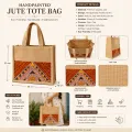 Hand-Painted Traditional Art Jute Tote Bag | 10×10 Inch