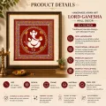 Handmade Aipan Art Lord Ganesha Wall Decor with Wooden Frame – 15×15 Inch