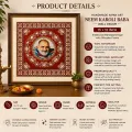 Handmade Aipan Art Neem Karoli Baba Wall Decor with Wooden Frame – 15×15 Inch