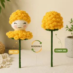 Reversible Doll Flower 15 cm | Handmade Crochet 2-in-1 Doll | PahadiKala