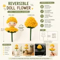 Reversible Doll Flower 15 cm | Handmade Crochet 2-in-1 Doll
