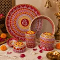 Handmade Karwa Chauth Pooja Thali Set | Thali, Channi & Diya