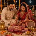 Handmade Karwa Chauth Pooja Thali Set | Thali, Channi & Diya