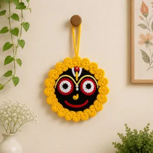 Handmade Crochet Jagannath Ji Wall Hanging 8×8 Inch | PahadiKala
