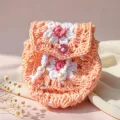 Handmade Crochet Kids Sling Bag with Floral Design