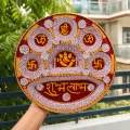 Handmade Aipan Shubh Labh Decorative Plate with Ganesh – 32 cm