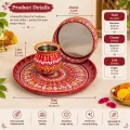 Hand-Painted Aipan Art Pooja Thali Set with Channi & Lota