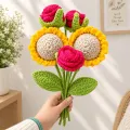 Handmade Crochet Flower Bouquet with Gift Box | Sunflower & Rose