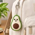 Handmade Crochet Avocado Keychain | Cute Bag Charm