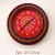 Red White Aipan Art Wall Clock 23x23 cm