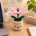 Handmade Crochet Lily Flower Pot | Cute Desk Decor