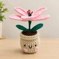 Handmade Crochet Lily Flower Pot | Cute Desk Decor