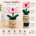 Handmade Crochet Lily Flower Pot | Cute Desk Decor