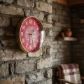 Red White Aipan Art Wall Clock 23x23 cm 375g